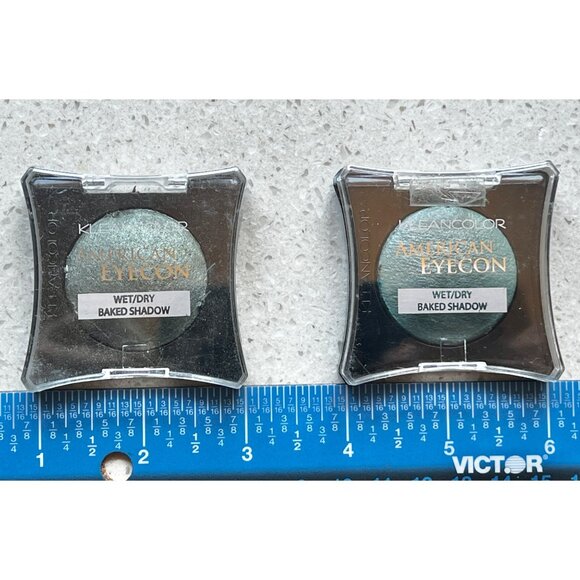 Kleancolor American Eyecon Wet/Dry Baked Eyeshadow Set Teal & Moss 4.5g Each - Picture 5 of 5